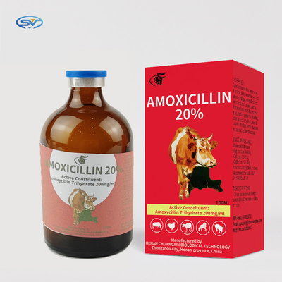Amoxicilina abdominal 20% 50ml 100ml da injeção da febre das aves domésticas