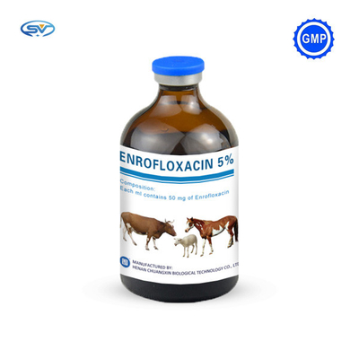 Injeção injetável veterinária 50mg 50ml/100ml de Enrofloxacin das drogas para cavalos do gado