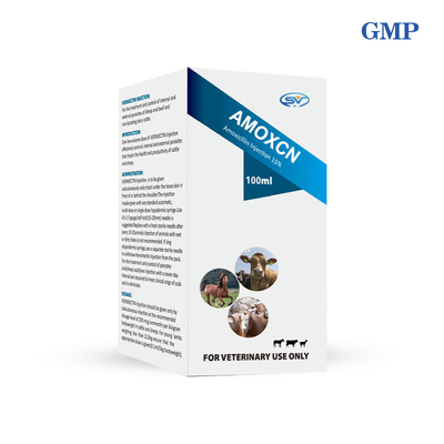 Drogas 100ml antiparasitárias veterinárias da injeção 15% da amoxicilina para a infecção das vias respiratórias do gado