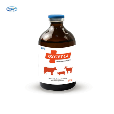 Hidrocloro de Oxytetracycline injetável veterinário 200mg dos antibióticos do Tetracycline das drogas injetável