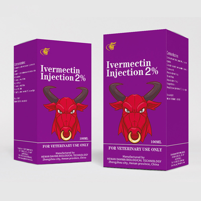 Injeção injetável veterinária de Ivermectin 1% das drogas para as doenças parasíticas 50ml 100ml do gado e dos suínos
