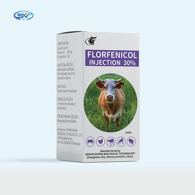 Antibióticos injetáveis veterinários das drogas 50ml 100ml da injeção de Florfenicol 30% para animais