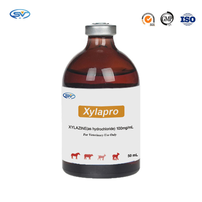 Injeção clorídrica injetável veterinária das drogas 100mg Xylazine para cavalos e sedativos e antiemético do Cervidae