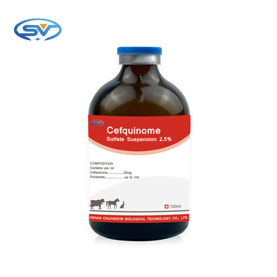 Cefquinome sulfata 2,5% drogas injetáveis veterinárias da suspensão para gatos dos cães dos cavalos dos carneiros das vitelas do gado