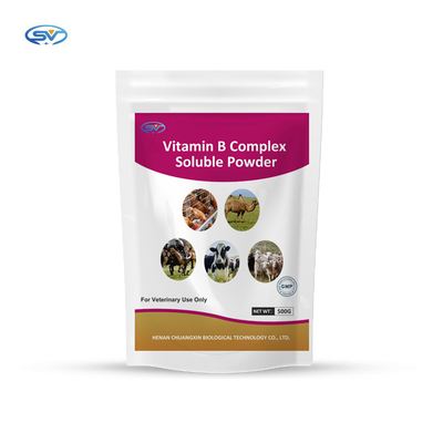 A vitamina nutritiva droga o pó solúvel composto da vitamina B para animais